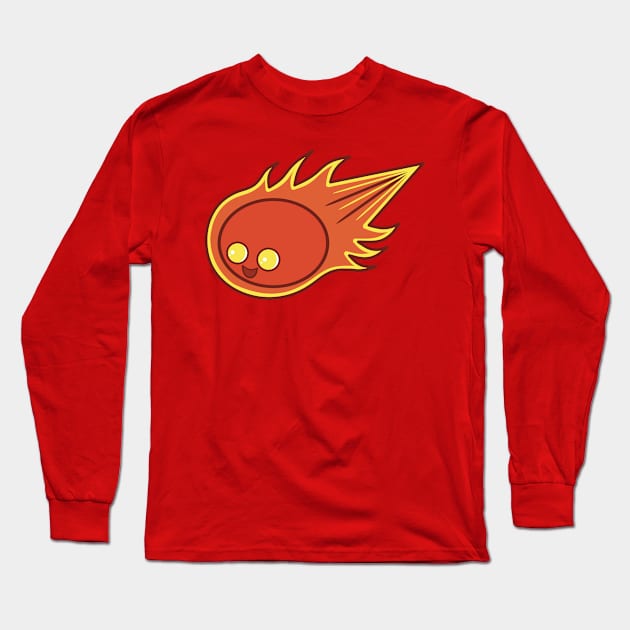 Happy Comet 1 - Red Comet Long Sleeve T-Shirt by RD Doodles